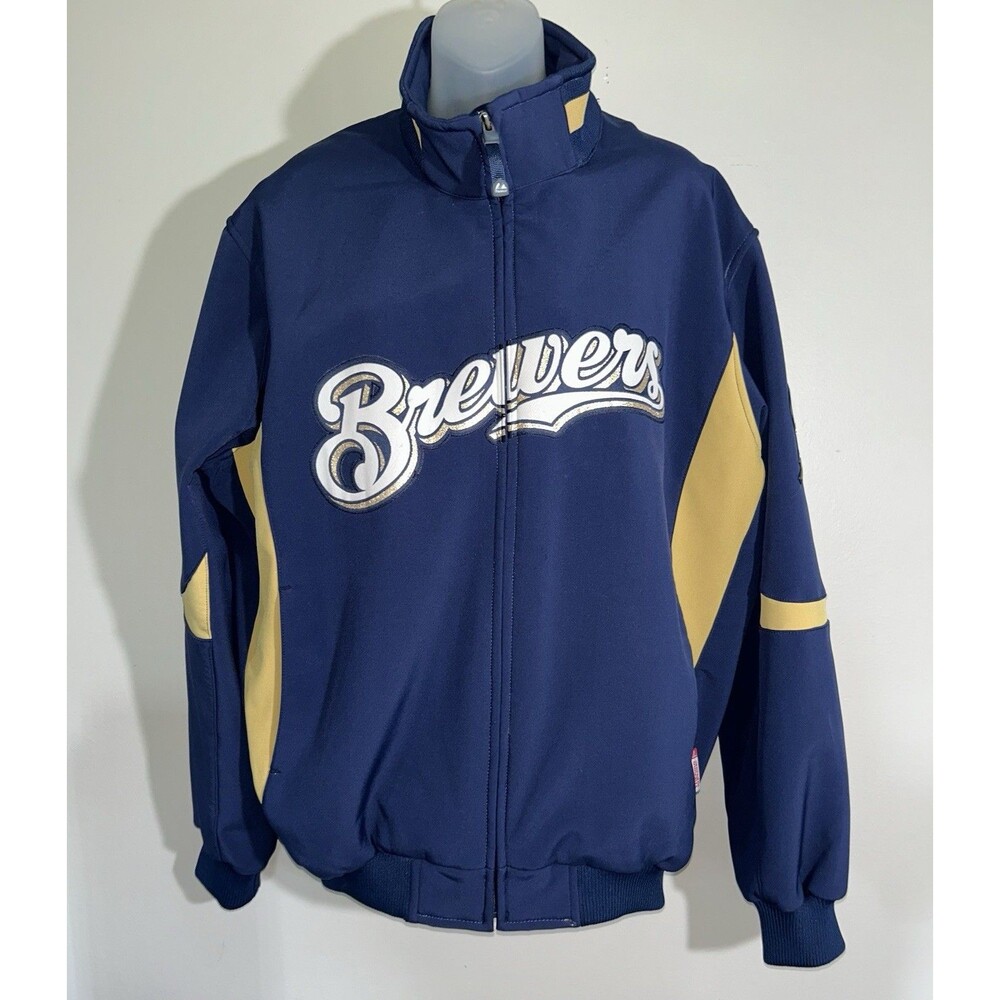 Milwaukee Brewers MLB Authentic Collection Majestic Jacket Therma Base Men's L